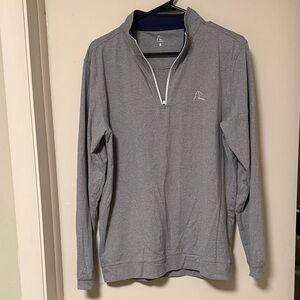 Rhoback Men's Light Gray Quarter-Zip Performance Pullover